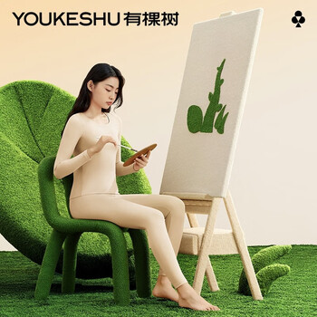 YOUKESHU 有棵树 女士保暖内衣套装 棉毛衫秋衣秋裤