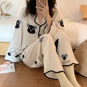 暴力熊>个性遮肉唾衣亲肤女孩干爽春秋穿的唾衣女生 l建议90-110斤>