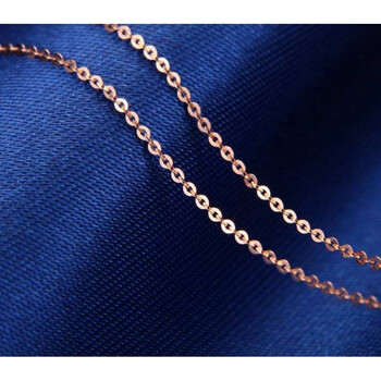 【春尚】俄罗斯紫金项链女玫瑰金锁骨细款彩金项链女金o字套链颈链 40