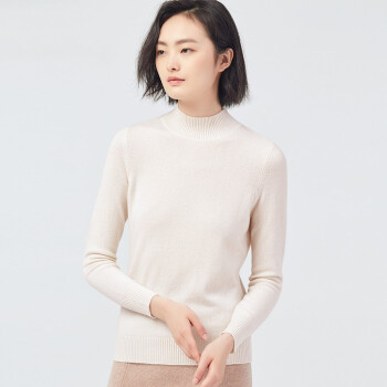 雪莲秋冬新款半高领女套头羊绒衫打底衫针织毛衣羊绒衫女 R701 105