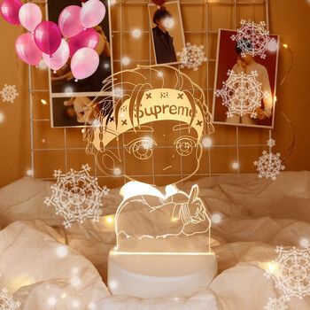 初凝（CHUNING）教师节生日礼物女生送女朋友床头男生实用小夜灯台灯班级礼品定制 易烊千玺【三色】