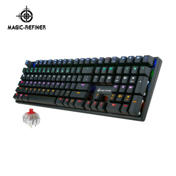 魔炼者MK5机械键盘 电竞游戏键盘 108键幻彩混光 机械键盘 多媒体按键 有线全尺寸键盘 红轴黑色