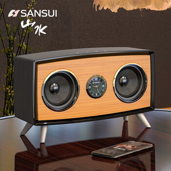 山水sansuis60无线蓝牙小音箱复古迷你音响手机电脑桌面3d环绕低音炮