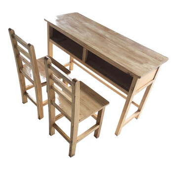 琳琅奕加厚实木课桌子椅子中小学生学校老式课桌木质椅子家用学习桌子