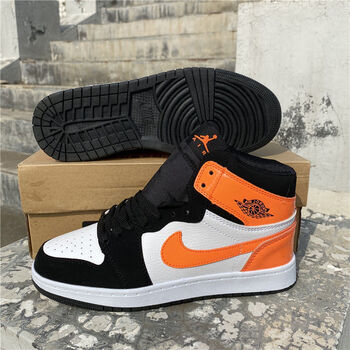 aj篮球鞋女鞋鞋高帮板鞋潮流绿鞋空军一号 aj黑桔普通版 42