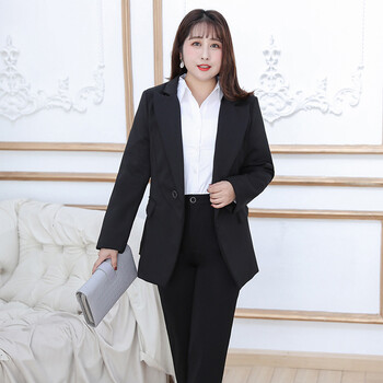 加肥加大码胖妹妹女士正装西装套装大码200斤两件套胖mm正装西服工作