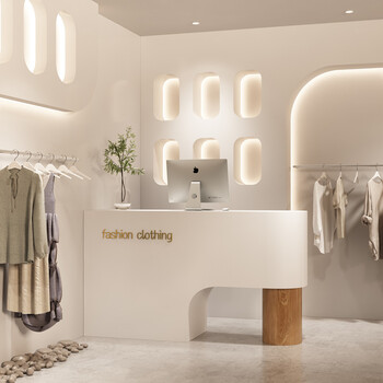 前台接待台收银台柜台店铺小型简约现代服装店美容院女装吧台烤漆前台