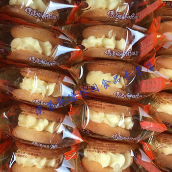 童年怀旧小零食小时候硬奶油4斤装奶油面包童年 老式 4斤长形夹心蛋糕