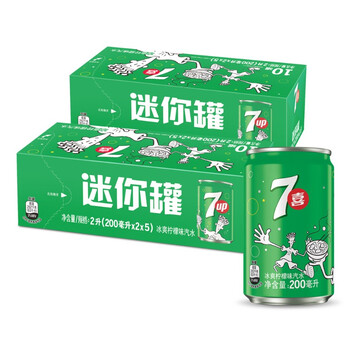 7喜可乐七喜7up柠檬味果味汽水碳酸饮料整箱迷你罐200ml20听新老包装