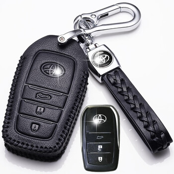 丸柠丰田普拉多钥匙套霸道钥匙包专用18款2019款霸道2700壳车真牛皮扣