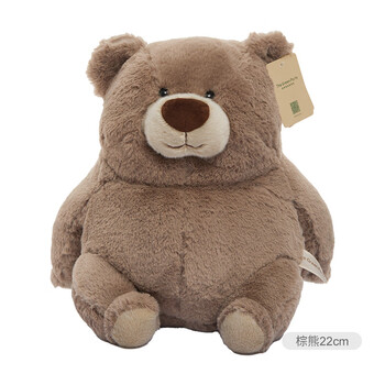 thegreenparty胖胖熊玩偶女生女孩可爱送礼生日礼物毛绒玩具公仔 棕色