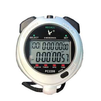 天福 秒表跑步田径专用秒表 电子计时器双排8段秒表 pc2208
