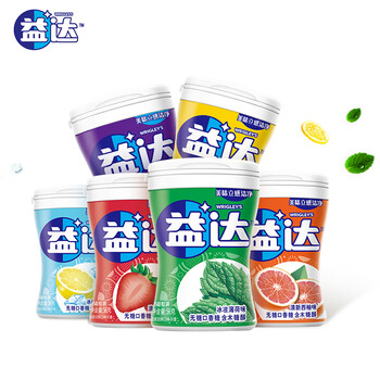 益达木糖醇无糖口香糖 清新口气 多口味选择 休闲零食 随身携带 清爽薄荷味56g40粒
