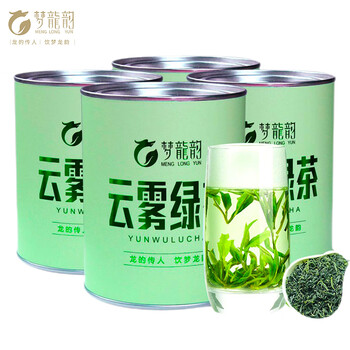 梦龙韵【精选绿茶】茶叶高山绿茶云雾碧螺春茶夏秋茶炒青绿茶密封罐装 【2025年新茶】云雾绿茶 125g*4罐