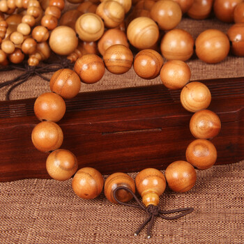 禅云阁 桃木手串佛珠手串 随身带平安 木质手链 把玩盘完桃木佛珠手串 1.5桃木手串