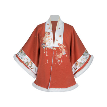 明制汉服明制汉服女七月夕国风大典走秀款瑞雪明制绣花加绒半臂短衫仿