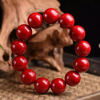 哆呗哚牛血红手串红色珊瑚手链男女款本命年佛珠108颗女友生日礼物8