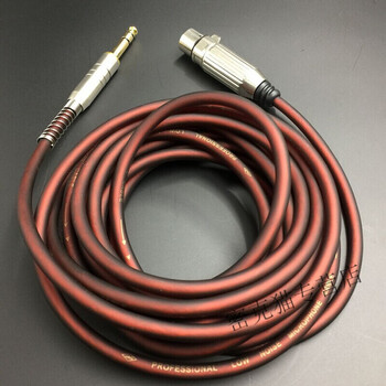 大两三芯弯头65转卡农公母话筒线平衡trs音频麦克风635转卡侬线咖啡色