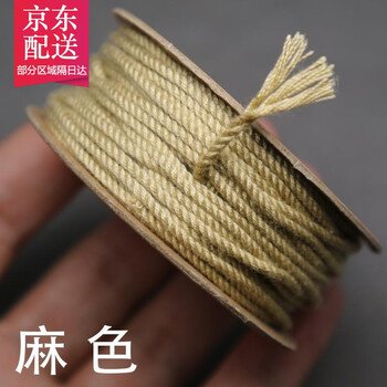 君恩手工文玩手搓棉线麦穗108念珠金刚星月菩提手串绳芊绵线 1.2mm麻色