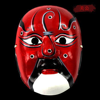 成人川剧变脸京剧脸谱面具全脸儿童可戴说唱手工手绘古风演出道具关羽