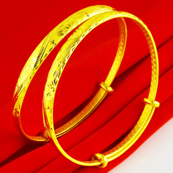 千影珠宝黄金手镯9999足金女款纯足金镯子真金首饰轻小新娘结婚金饰品