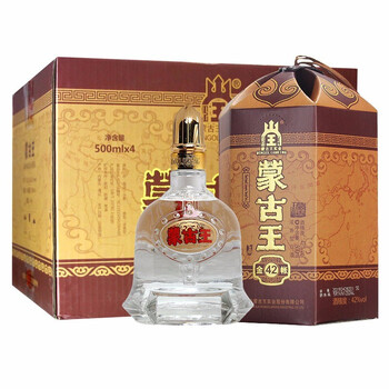 蒙古王42度金帐天尊包500ml浓香型白酒 4瓶整箱【图片 价格 品牌 报价