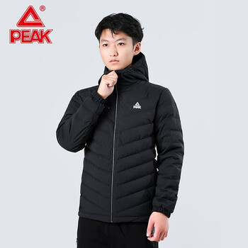 匹克(peak) 男装运动羽绒服男冬季保暖防风舒适男士连帽拉链外套男子