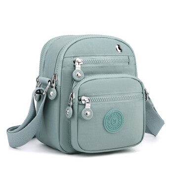 佳韩品牌尼龙手机包女斜挎迷你小包包零钱包放钥匙手机袋新款夏天帆布小包 35水蓝