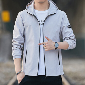 李宁弓防晒衣男钓鱼薄外套夏冰丝风衣透气防皮肤防晒服男官方官网浅灰