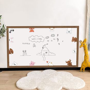 磁善家 白板墙贴磁性双层儿童涂鸦墙家用软白板画画写字板 动物派对