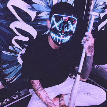 伊麦卡 万圣节面具男女款led发光恐怖酒吧化装舞会舞台演出道具儿童