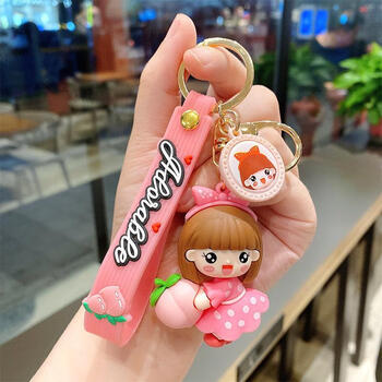 书包挂链卡通创意女孩钥匙扣可爱少女心蝴蝶结硅胶钥匙链潮流书包挂饰