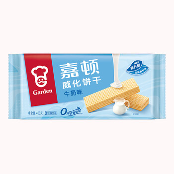 嘉顿（Garden）威化饼干牛奶味400G 家庭分享装 聚会零食休闲食品