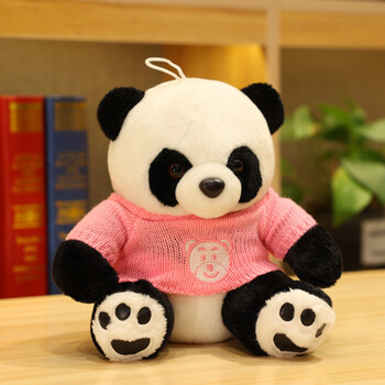 天才小熊猫无脸周边可爱毛衣大熊猫公仔毛绒玩具安抚玩偶睡觉抱小娃娃