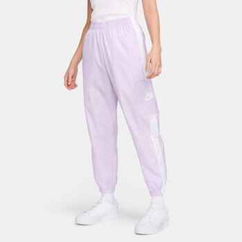耐克nike女子拒水梭织长裤夏季运动裤环保锥形休闲中腰511薄雾紫白白