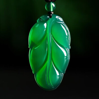 jotc冰种绿玉髓树叶金枝玉叶吊坠阳绿挂件大业有成树叶吊坠女款 吊坠