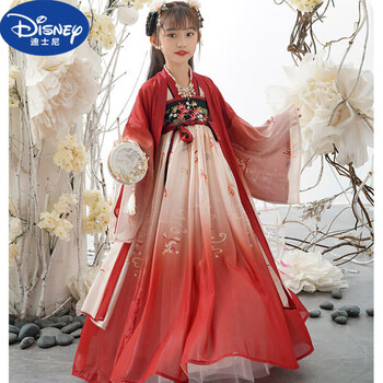 迪士尼女童汉服古装超仙古风中国风儿童春秋款连衣裙裙子原创汉服儿童