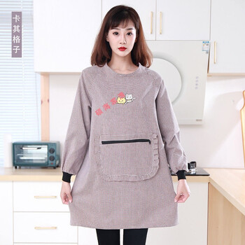 厨房做饭围裙长袖纯棉罩衣女厨房家用成人长袖围裙女工作洋气可爱防