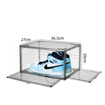 syas透明鞋盒潮鞋收纳盒可叠加运动鞋盒子可做鞋墙包包收纳盒手办盒双