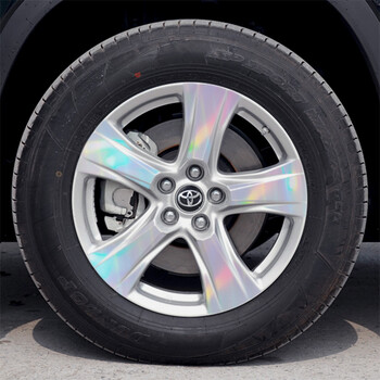 tyui适用于2022款汉兰达18寸轮毂划痕装饰修复镭射碳纤维保护贴镭射银