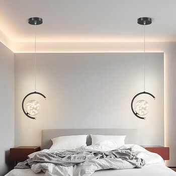 蓝阅 床头吊灯轻奢后现代简约长线可调高度北欧风格网红满天星创意