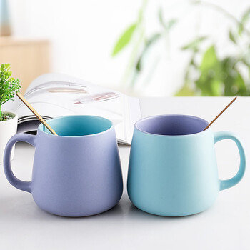 好看的水杯女可爱少女情侣杯子一对家用可爱陶瓷杯对情侣款马克杯男女