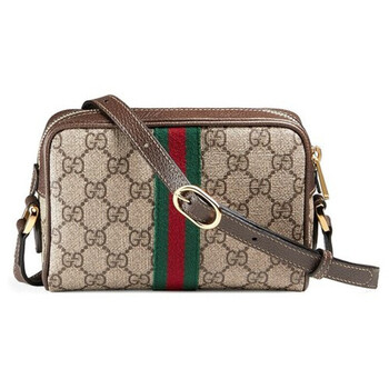 gucci古驰酷奇ophidia系列棕色可调节肩带女士单肩包斜挎包相机包517
