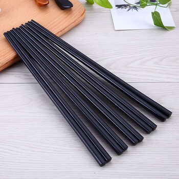 20双送10双彩色塑料家用筷子密胺仿瓷酒店食堂筷子10双装黑色筷子10双