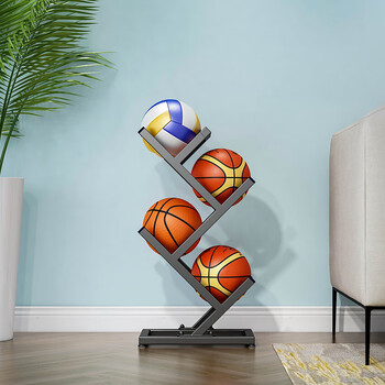 嘉遁儿童篮球足球收纳架筐摆放架家用球架置球架放球架球置物架展示架