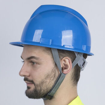 建筑工地国标安全头盔砸国标男施工加厚帽子定制logo安全帽蓝色