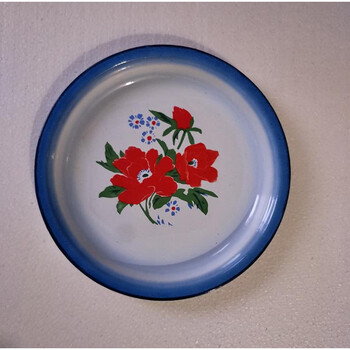 老式搪瓷盘老式搪瓷大盘子搪瓷盘子圆形搪瓷菜盘子茶盘老式搪瓷圆形盘