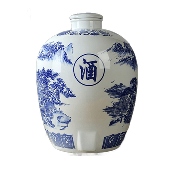 素衣景德镇10斤20斤30斤50斤陶瓷酒坛子密封酒瓶酿白酒酒缸储酒坛青花