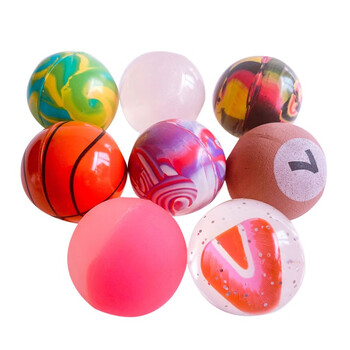 弹力球儿童球类玩具大号橡胶实心弹力球扭蛋机多款混装45号橡胶球浮水