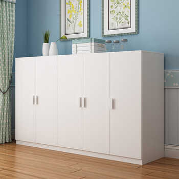 衣柜储物柜家用欧式挂衣柜卧室阳台防晒定做 45厘米深平板门200厘米长